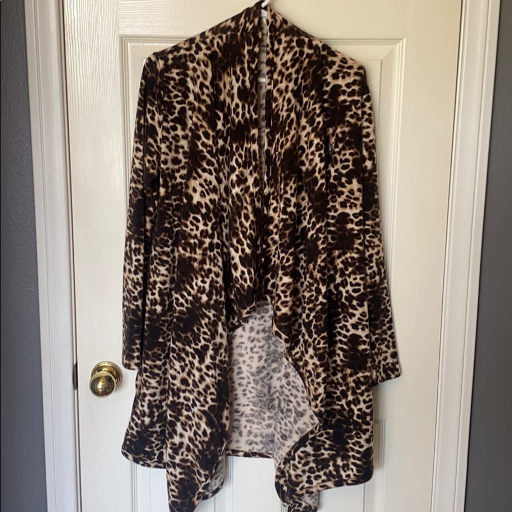 Leopard Print Flowing Cardigan Size M